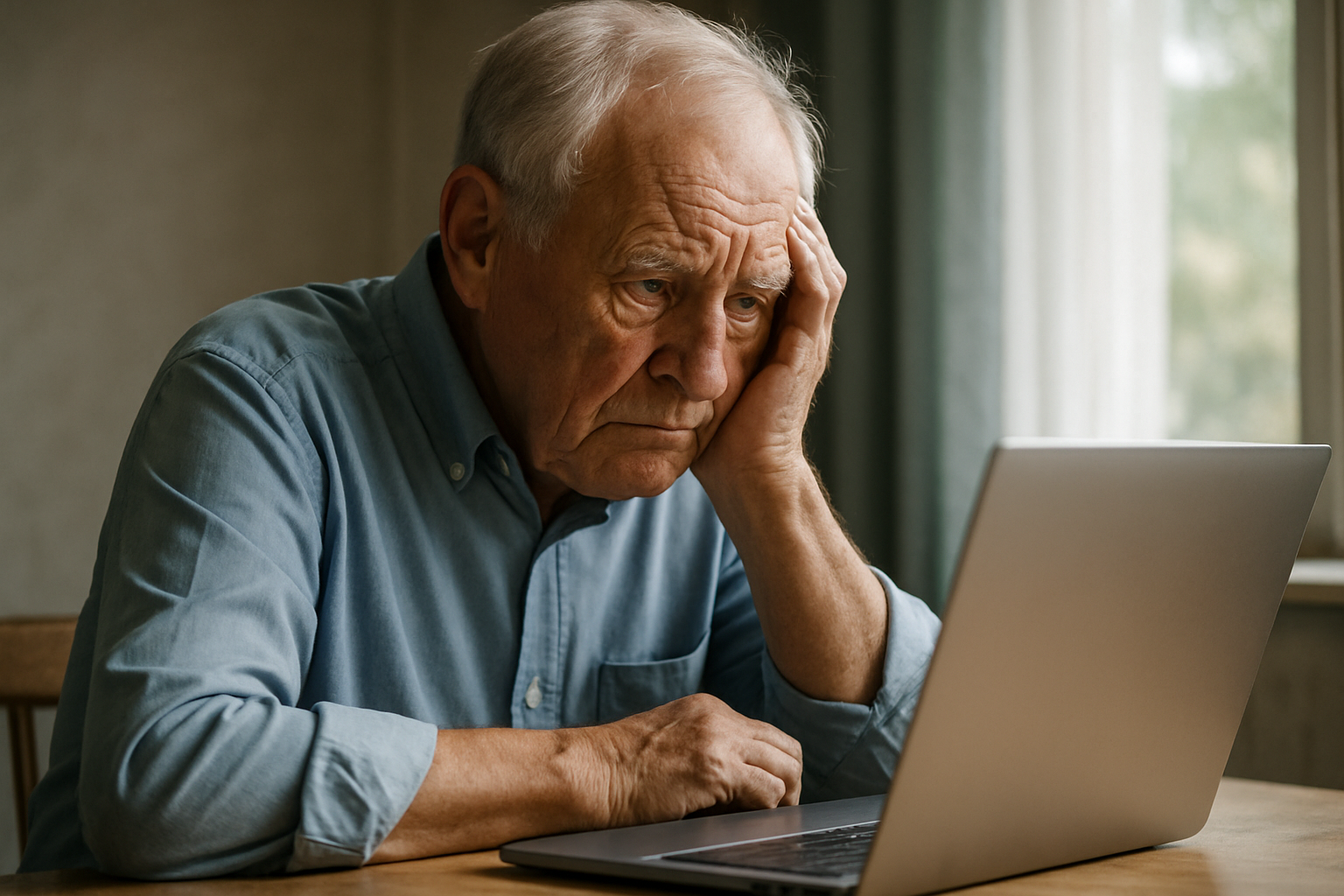 Elderly person on laptop